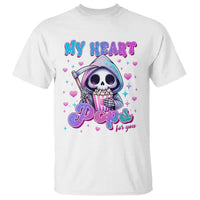 Funny Valentine's Day T Shirt My Heart Pops For You Cute Death Grim Popcorn