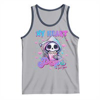 Funny Valentine's Day Tank Top My Heart Pops For You Cute Death Grim Popcorn