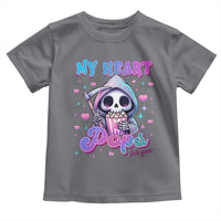 Funny Valentine's Day Toddler T Shirt My Heart Pops For You Cute Death Grim Popcorn