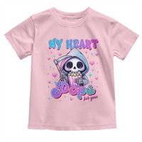 Funny Valentine's Day Toddler T Shirt My Heart Pops For You Cute Death Grim Popcorn