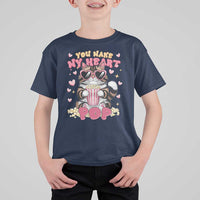 Funny Valentine's Day T Shirt For Kid You Make My Heart Pop Cute Cat Popcorn