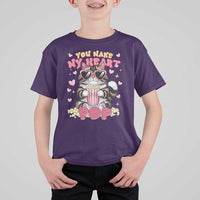 Funny Valentine's Day T Shirt For Kid You Make My Heart Pop Cute Cat Popcorn