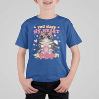 Funny Valentine's Day T Shirt For Kid You Make My Heart Pop Cute Cat Popcorn