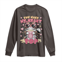 Funny Valentine's Day Long Sleeve Shirt You Make My Heart Pop Cute Cat Popcorn