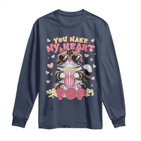 Funny Valentine's Day Long Sleeve Shirt You Make My Heart Pop Cute Cat Popcorn