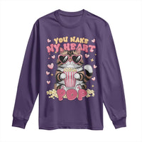 Funny Valentine's Day Long Sleeve Shirt You Make My Heart Pop Cute Cat Popcorn