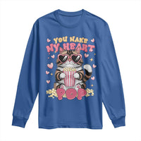 Funny Valentine's Day Long Sleeve Shirt You Make My Heart Pop Cute Cat Popcorn