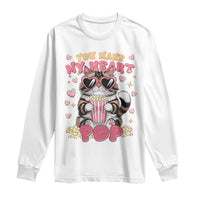 Funny Valentine's Day Long Sleeve Shirt You Make My Heart Pop Cute Cat Popcorn