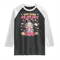 Funny Valentine's Day Raglan Shirt You Make My Heart Pop Cute Cat Popcorn