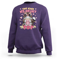 Funny Valentine's Day Sweatshirt You Make My Heart Pop Cute Cat Popcorn