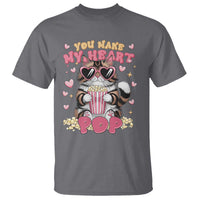 Funny Valentine's Day T Shirt You Make My Heart Pop Cute Cat Popcorn