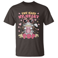 Funny Valentine's Day T Shirt You Make My Heart Pop Cute Cat Popcorn