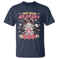 Funny Valentine's Day T Shirt You Make My Heart Pop Cute Cat Popcorn