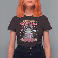 Funny Valentine's Day T Shirt For Women You Make My Heart Pop Cute Cat Popcorn