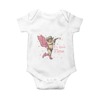 Funny Valentine's Day Baby Onesie It's Love Time Cowboy Cupid