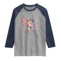 Funny Valentine's Day Raglan Shirt It's Love Time Cowboy Cupid