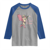 Funny Valentine's Day Raglan Shirt It's Love Time Cowboy Cupid