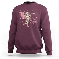 Funny Valentine's Day Sweatshirt It's Love Time Cowboy Cupid