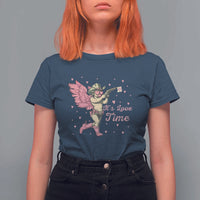 Funny Valentine's Day T Shirt For Women It's Love Time Cowboy Cupid