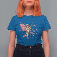 Funny Valentine's Day T Shirt For Women It's Love Time Cowboy Cupid