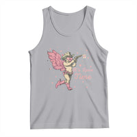 Funny Valentine's Day Tank Top It's Love Time Cowboy Cupid