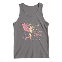 Funny Valentine's Day Tank Top It's Love Time Cowboy Cupid