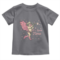 Funny Valentine's Day Toddler T Shirt It's Love Time Cowboy Cupid