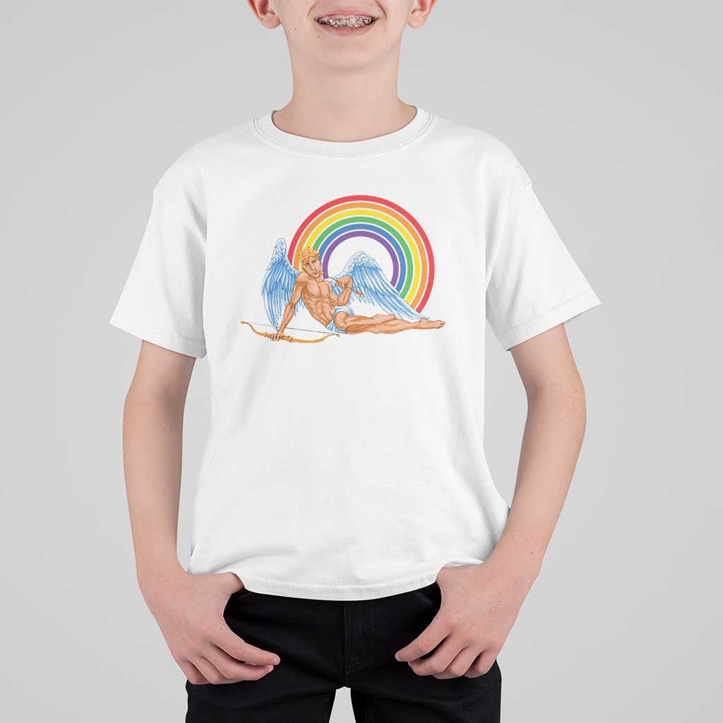 Funny Valentine's Day LGBT Cupid T Shirt For Kid