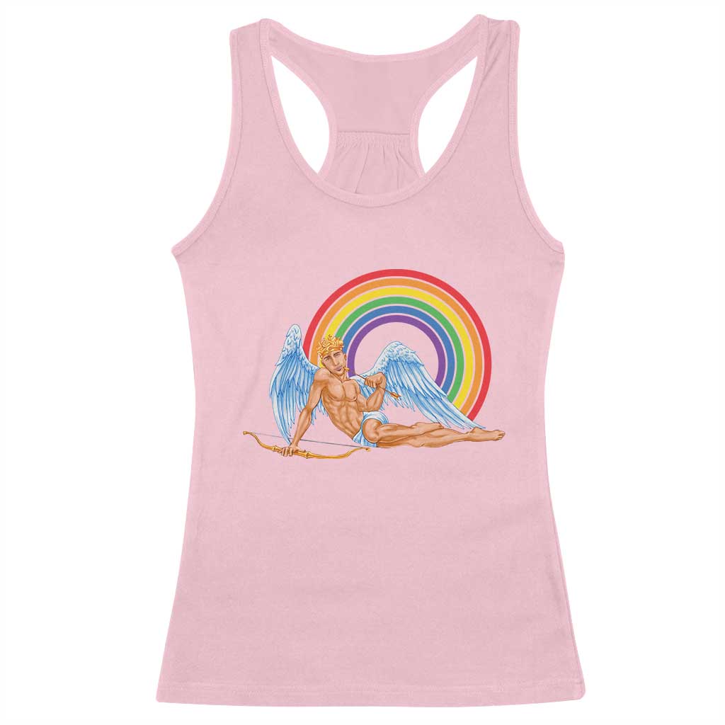 Funny Valentine's Day LGBT Cupid Racerback Tank Top