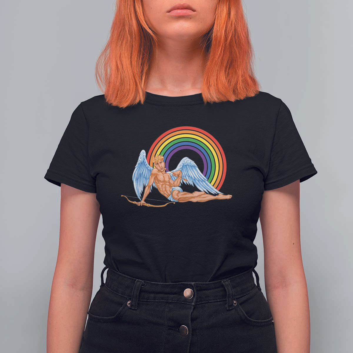 Funny Valentine's Day LGBT Cupid T Shirt For Women