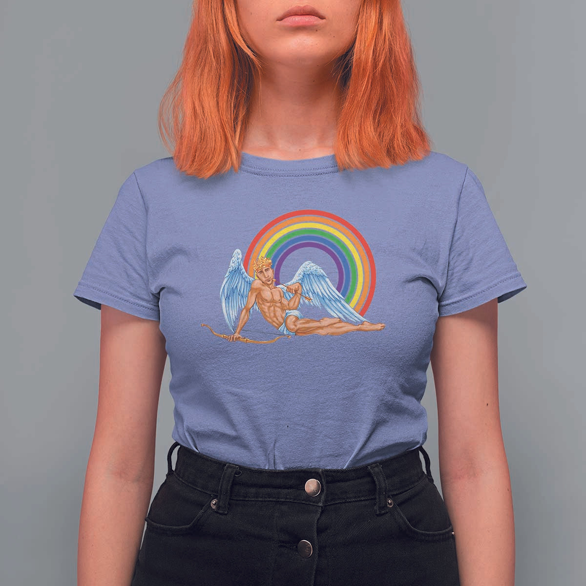 Funny Valentine's Day LGBT Cupid T Shirt For Women