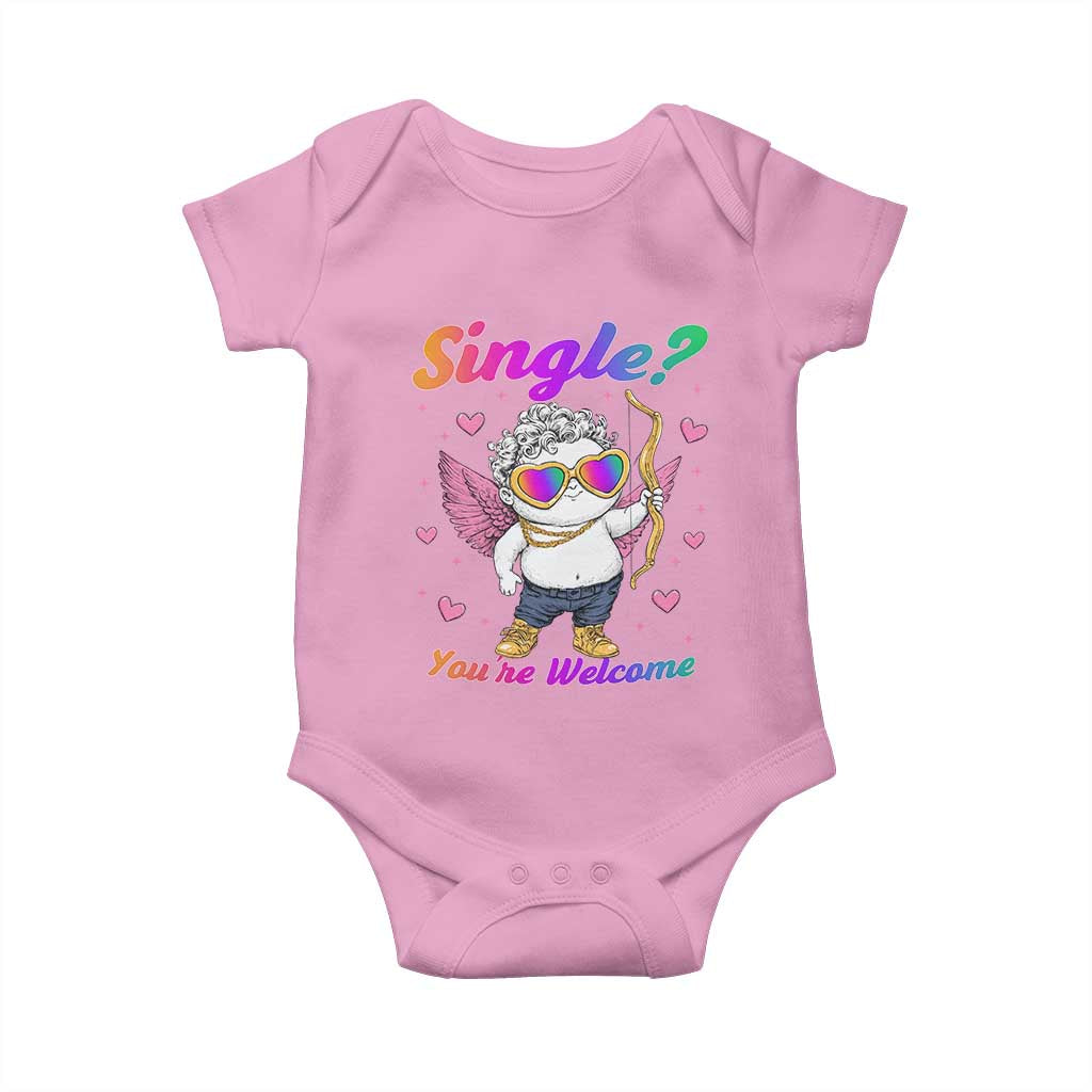 Funny Single You're Welcome Baby Onesie Rainbow LGBT Cupid
