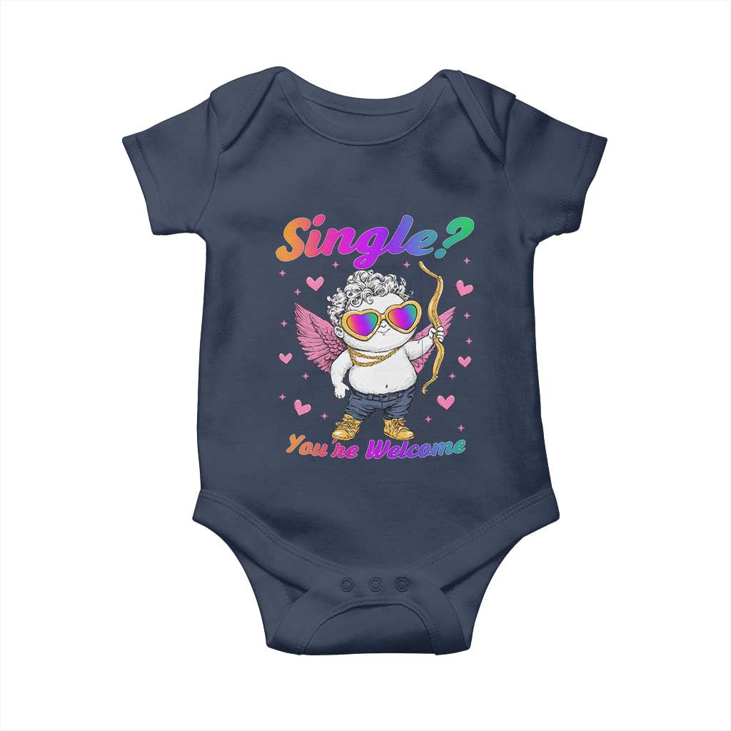 Funny Single You're Welcome Baby Onesie Rainbow LGBT Cupid
