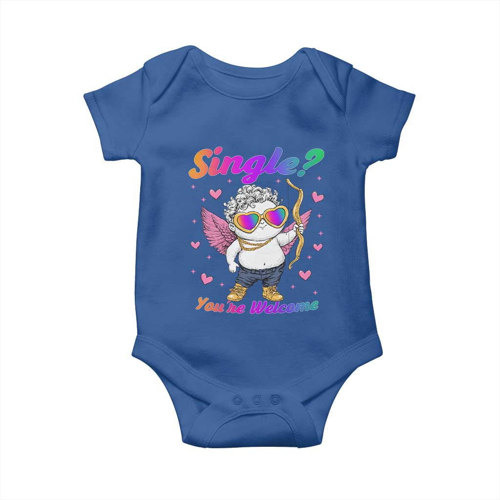 Funny Single You're Welcome Baby Onesie Rainbow LGBT Cupid