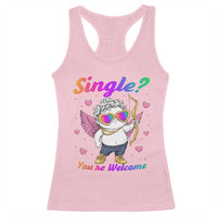 Funny Single You're Welcome Racerback Tank Top Rainbow LGBT Cupid