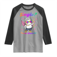 Funny Single You're Welcome Raglan Shirt Rainbow LGBT Cupid