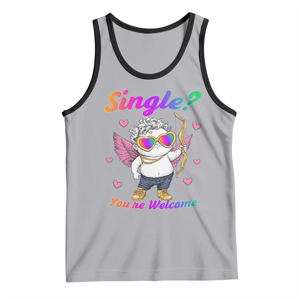 Funny Single You're Welcome Tank Top Rainbow LGBT Cupid