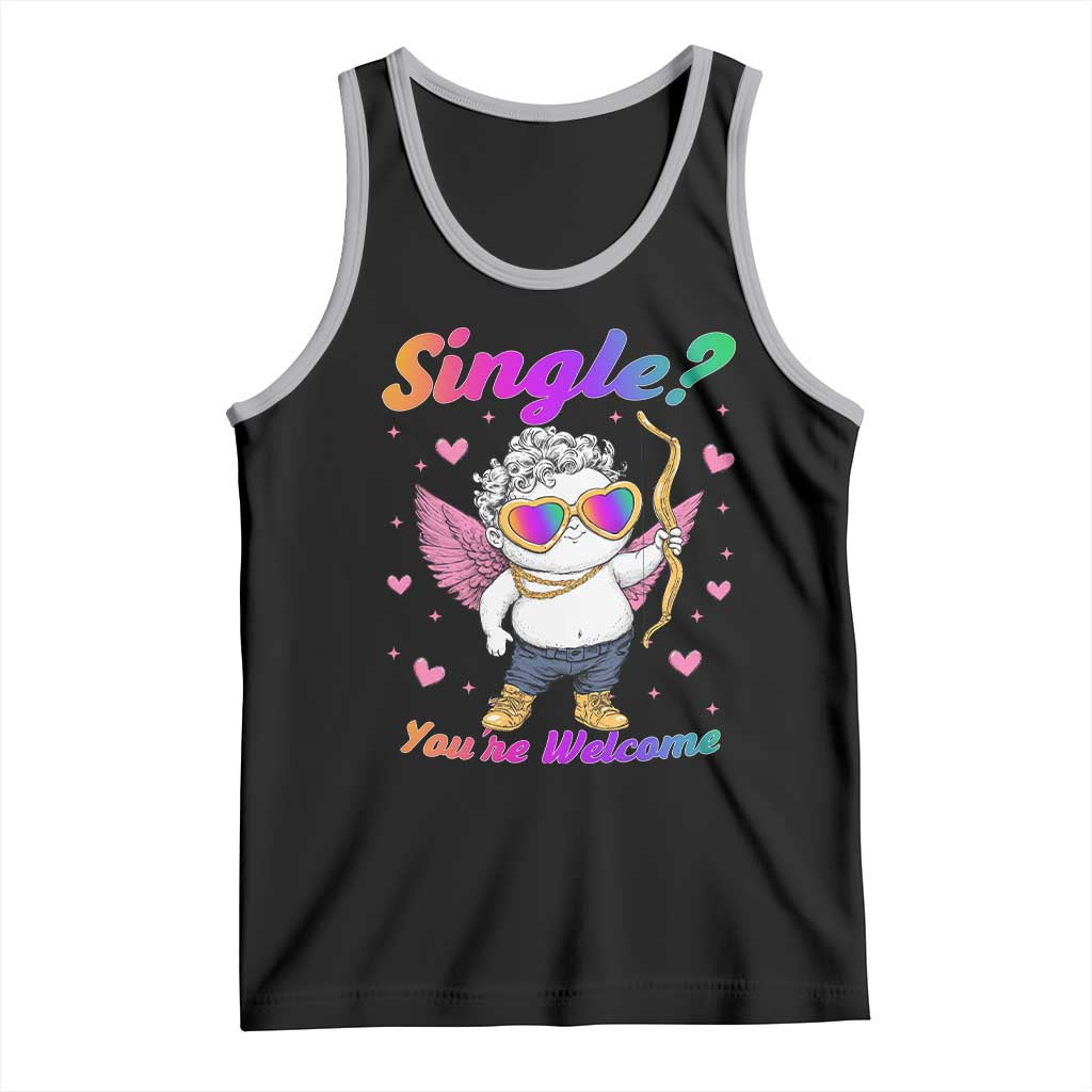 Funny Single You're Welcome Tank Top Rainbow LGBT Cupid
