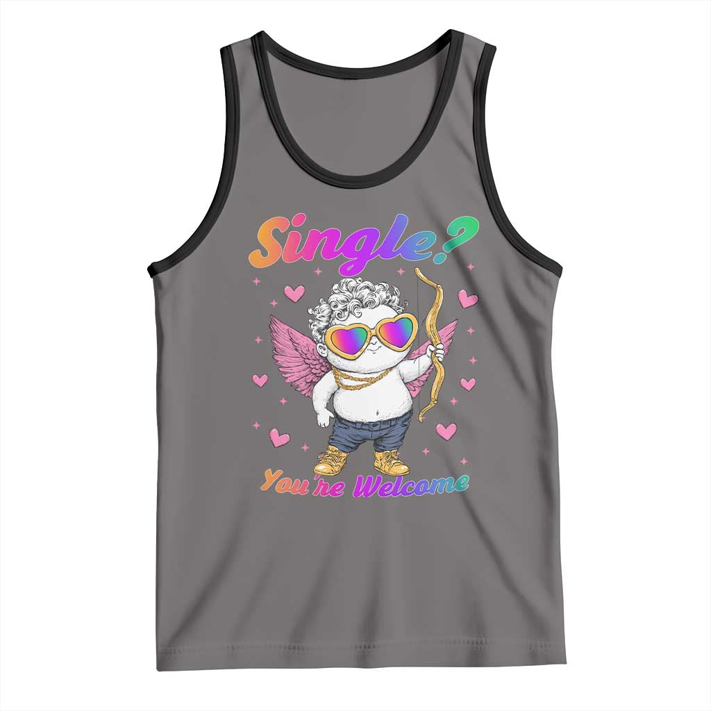 Funny Single You're Welcome Tank Top Rainbow LGBT Cupid