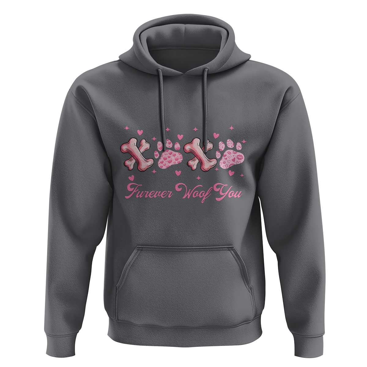 Valentine's Day Dog Lover Hoodie Furever Woof You Paw XO