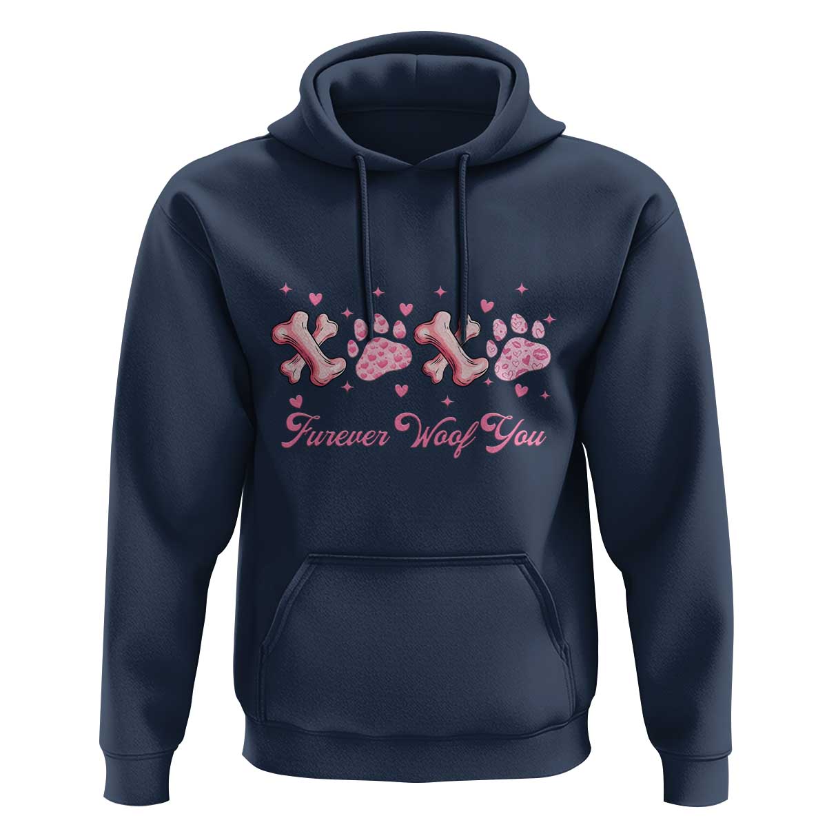 Valentine's Day Dog Lover Hoodie Furever Woof You Paw XO