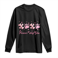 Valentine's Day Dog Lover Long Sleeve Shirt Furever Woof You Paw XO