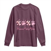 Valentine's Day Dog Lover Long Sleeve Shirt Furever Woof You Paw XO