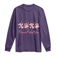 Valentine's Day Dog Lover Long Sleeve Shirt Furever Woof You Paw XO