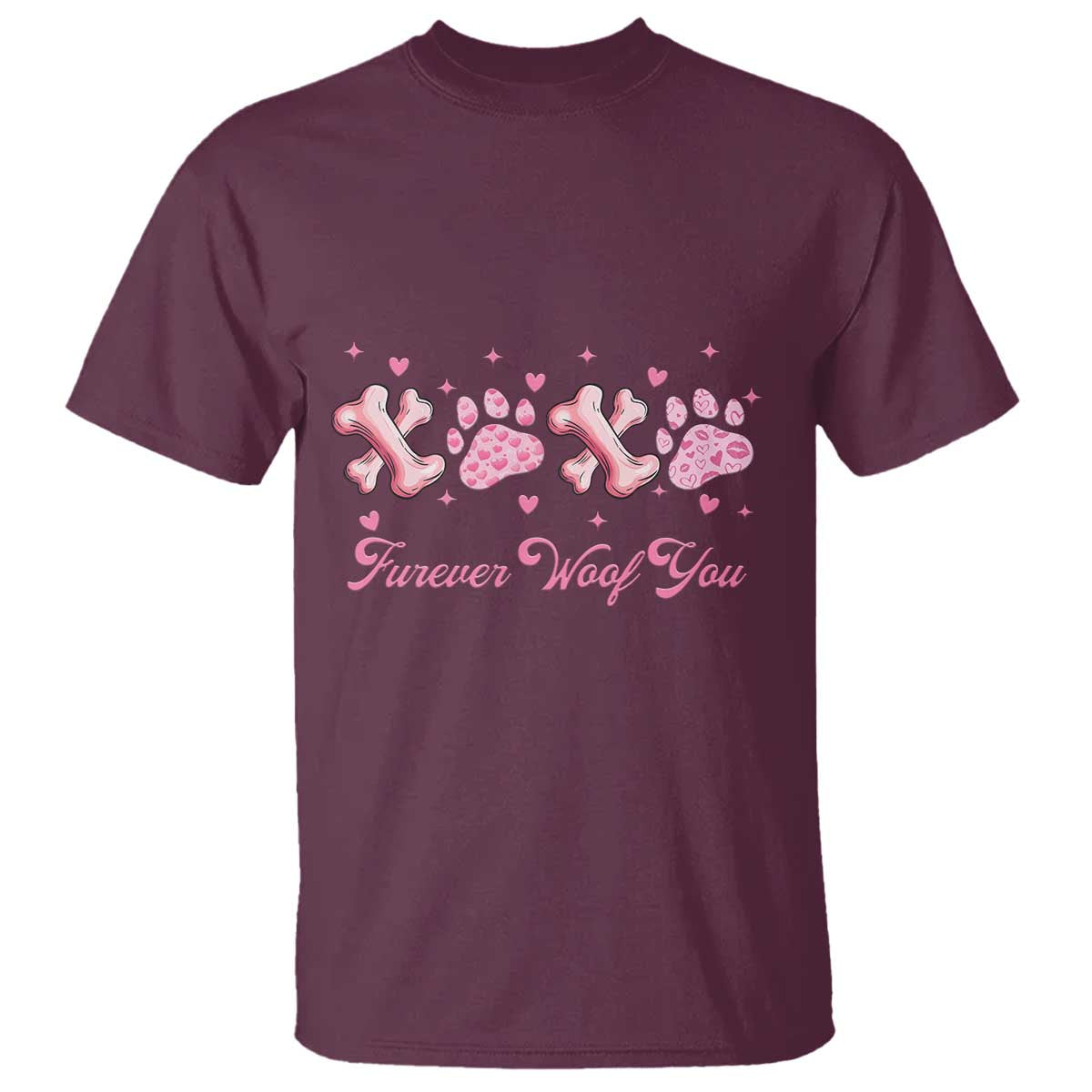 Valentine's Day Dog Lover T Shirt Furever Woof You Paw XO