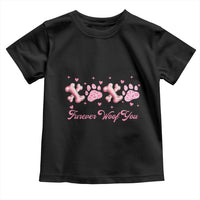 Valentine's Day Dog Lover Toddler T Shirt Furever Woof You Paw XO