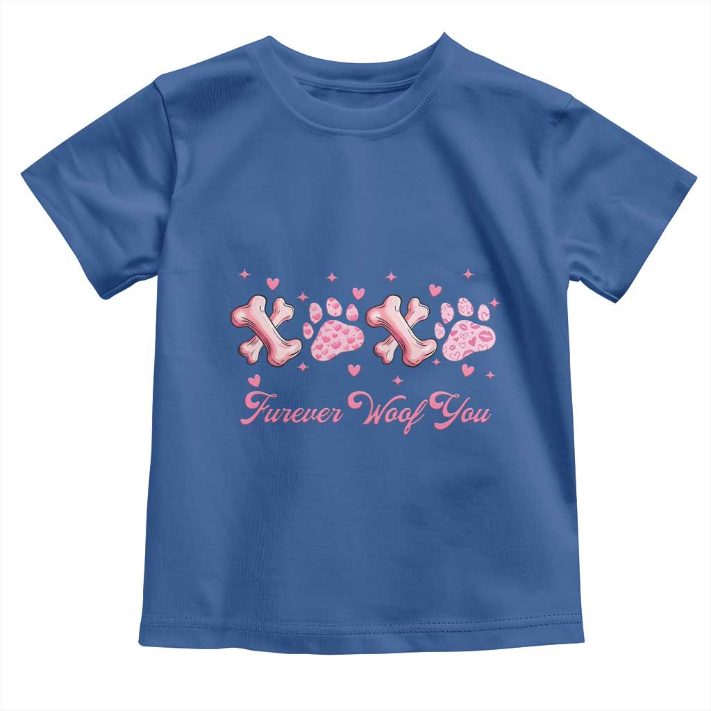 Valentine's Day Dog Lover Toddler T Shirt Furever Woof You Paw XO