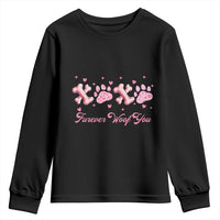 Valentine's Day Dog Lover Youth Sweatshirt Furever Woof You Paw XO