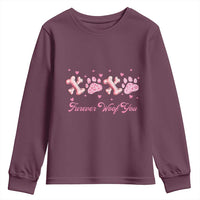 Valentine's Day Dog Lover Youth Sweatshirt Furever Woof You Paw XO