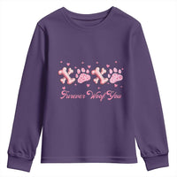 Valentine's Day Dog Lover Youth Sweatshirt Furever Woof You Paw XO